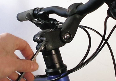 tightening handlebars on bike